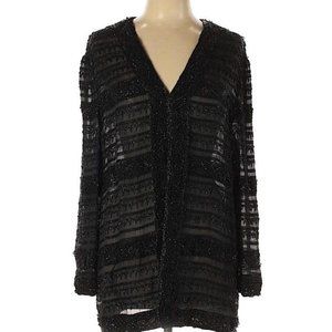 Oleg Cassini Vintage Beaded Silk Chiffon Jacket L